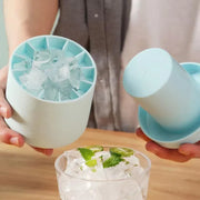 Silicone Ice Cube Tray Mould Ice Box Compartment Bucket for Easy Ice Making - Blue V528-ICE-BLUE-105205