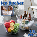 2PCS Transparent 3.5L Ice Bucket Large Capacity Wine Beer Cooler Picnic Basket V528-ICE-BUCKET-2PCS-114879