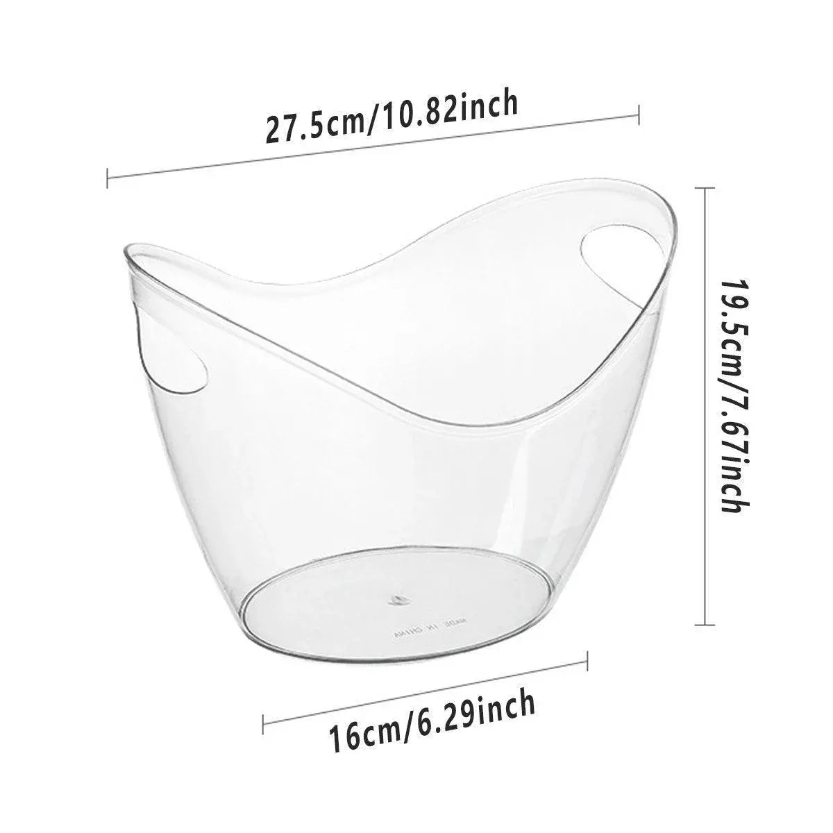 2PCS Transparent 3.5L Ice Bucket Large Capacity Wine Beer Cooler Picnic Basket V528-ICE-BUCKET-2PCS-114879