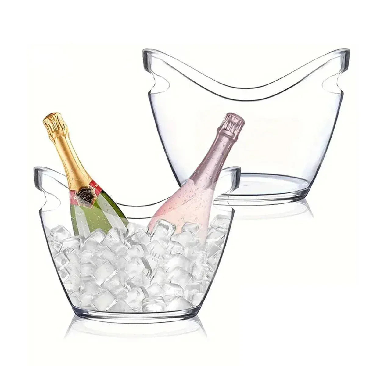 2PCS Transparent 3.5L Ice Bucket Large Capacity Wine Beer Cooler Picnic Basket V528-ICE-BUCKET-2PCS-114879