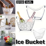 2PCS Transparent 3.5L Ice Bucket Large Capacity Wine Beer Cooler Picnic Basket V528-ICE-BUCKET-2PCS-114879