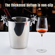 5L Stainless Steel Ice Bucket Champagne Wine Bucket Hotel Bar Ice Container - Circular Ring V528-ICE-BUCKET-LUXURY-257924