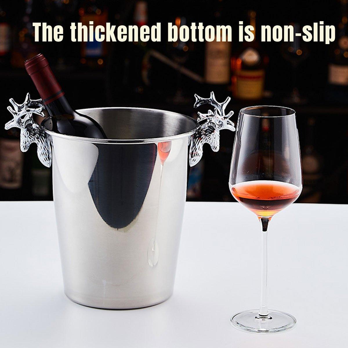 5L Stainless Steel Ice Bucket Champagne Wine Bucket Hotel Bar Ice Container - Circular Ring V528-ICE-BUCKET-LUXURY-257924