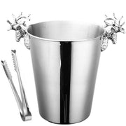 5L Stainless Steel Ice Bucket Champagne Wine Bucket Hotel Bar Ice Container - Circular Ring V528-ICE-BUCKET-LUXURY-257924