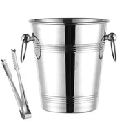 5L Stainless Steel Ice Bucket Champagne Wine Bucket Hotel Bar Ice Container - Circular Ring V528-ICE-BUCKET-LUXURY-257924