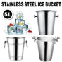 5L Stainless Steel Ice Bucket Champagne Wine Bucket Hotel Bar Ice Container - Moose V528-ICE-BUCKET-MOOSE-741574