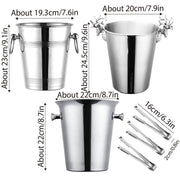 5L Stainless Steel Ice Bucket Champagne Wine Bucket Hotel Bar Ice Container - Moose V528-ICE-BUCKET-MOOSE-741574