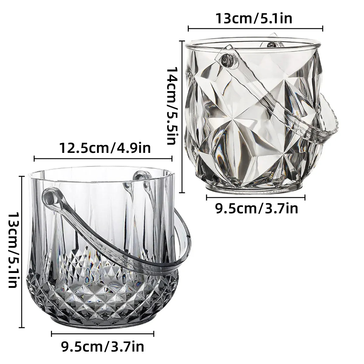 Acrylic Ice Bucket Transparent Champagne Cooler Home Bar Wine Chiller Bucket - Crystal V528-ICE-BUCKET-SJ-701599
