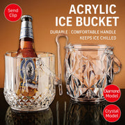Acrylic Ice Bucket Transparent Champagne Cooler Home Bar Wine Chiller Bucket - Diamond V528-ICE-BUCKET-ZS-355369