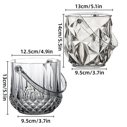 Acrylic Ice Bucket Transparent Champagne Cooler Home Bar Wine Chiller Bucket - Diamond V528-ICE-BUCKET-ZS-355369