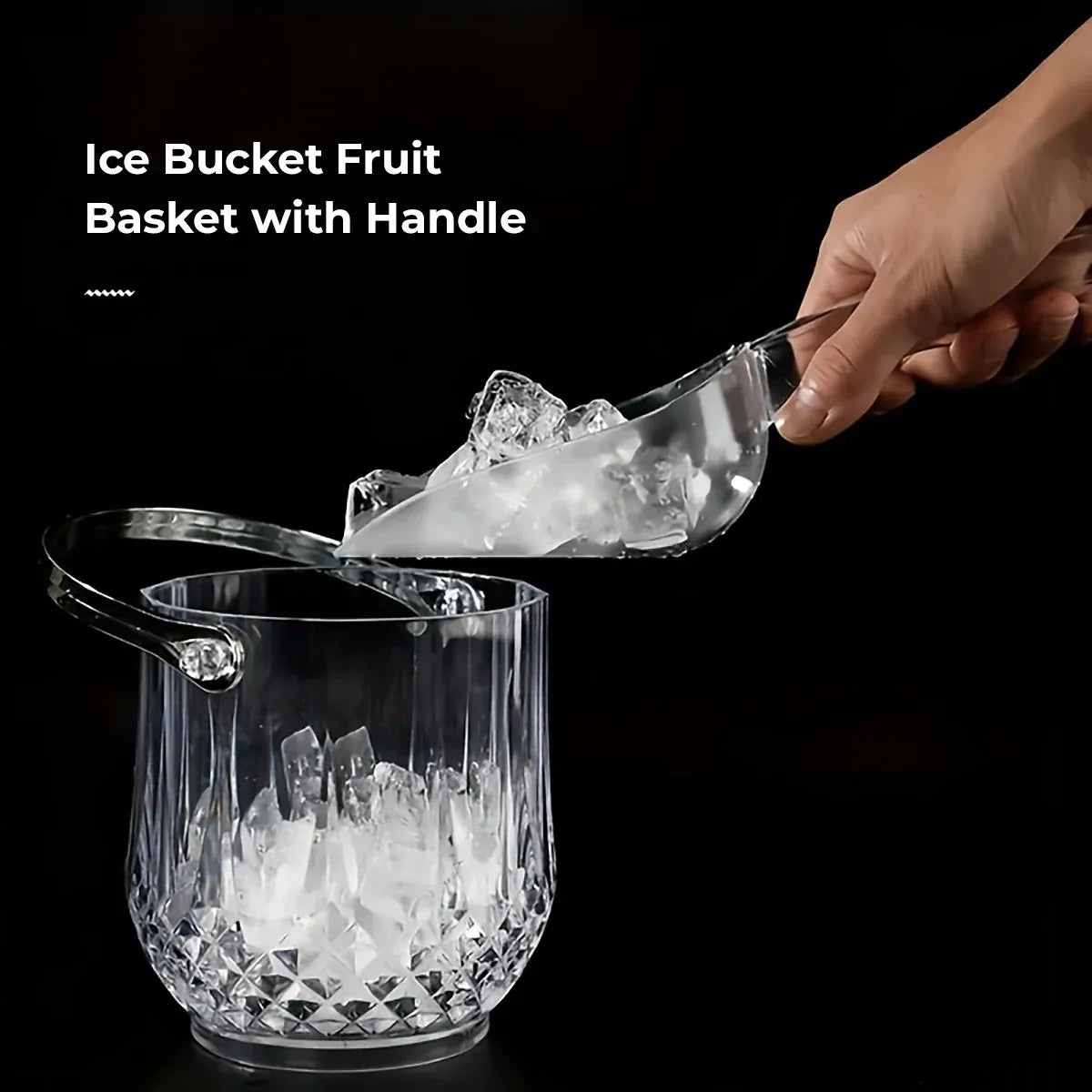 Acrylic Ice Bucket Transparent Champagne Cooler Home Bar Wine Chiller Bucket - Diamond V528-ICE-BUCKET-ZS-355369