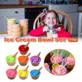 7Pc Set Colourful Ice Cream Cups and Bowls with Spoons Dessert Gift Set V528-ICE-CREAM-BOWL-7PCS-548776