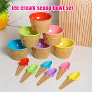 7Pc Set Colourful Ice Cream Cups and Bowls with Spoons Dessert Gift Set V528-ICE-CREAM-BOWL-7PCS-548776