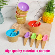 7Pc Set Colourful Ice Cream Cups and Bowls with Spoons Dessert Gift Set V528-ICE-CREAM-BOWL-7PCS-548776