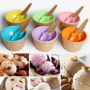 7Pc Set Colourful Ice Cream Cups and Bowls with Spoons Dessert Gift Set V528-ICE-CREAM-BOWL-7PCS-548776