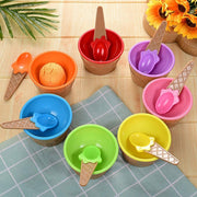 7Pc Set Colourful Ice Cream Cups and Bowls with Spoons Dessert Gift Set V528-ICE-CREAM-BOWL-7PCS-548776