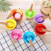 7Pc Set Colourful Ice Cream Cups and Bowls with Spoons Dessert Gift Set V528-ICE-CREAM-BOWL-7PCS-548776