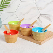 7Pc Set Colourful Ice Cream Cups and Bowls with Spoons Dessert Gift Set V528-ICE-CREAM-BOWL-7PCS-548776