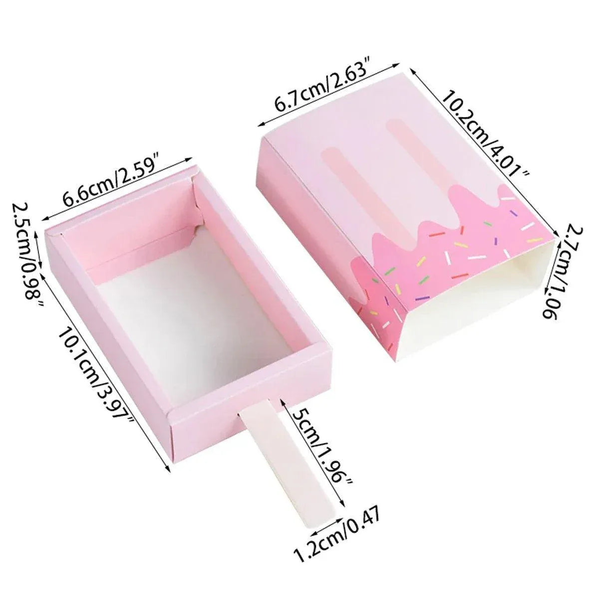 50PCS Creative Ice Cream Candy Gift Boxes Fruit Shaped Party Favor Packaging Box - Blue V528-ICE-CREAM-BOX-50PCS-BLUE-652354