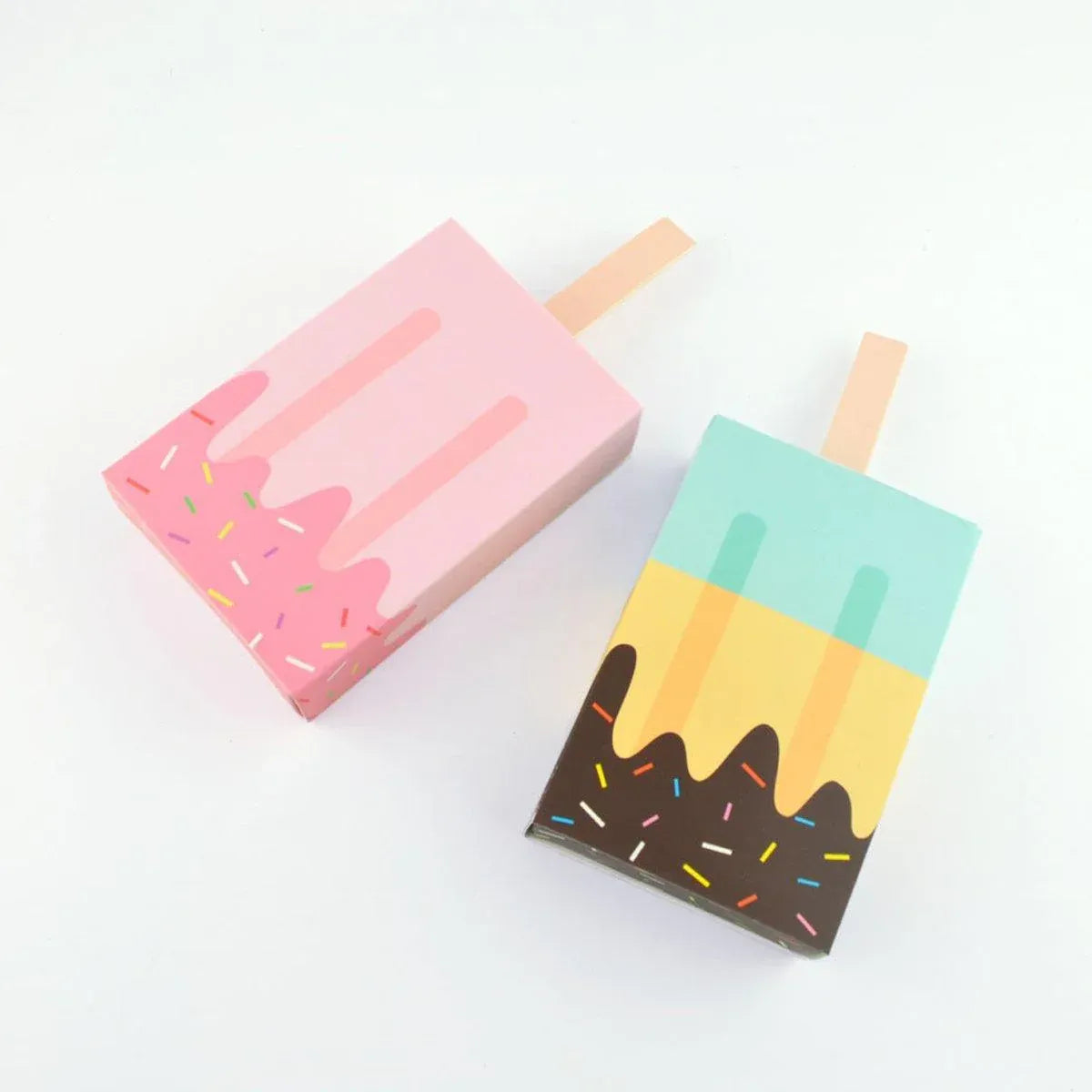 50PCS Creative Ice Cream Candy Gift Boxes Fruit Shaped Party Favor Packaging Box - Pink V528-ICE-CREAM-BOX-50PCS-PINK-224453