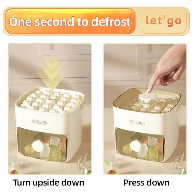 Portable Ice Compartment Cube Mold Plastic Ice Making Box and Ice Cube Holder V528-ICE-CUBE-MOLD-120429