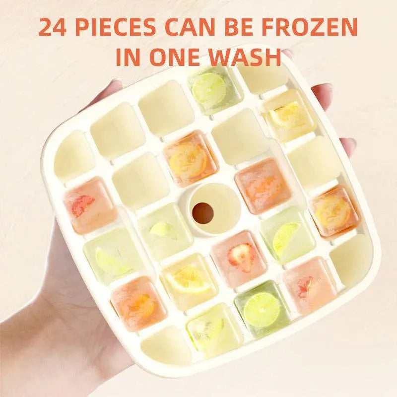 Portable Ice Compartment Cube Mold Plastic Ice Making Box and Ice Cube Holder V528-ICE-CUBE-MOLD-120429