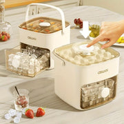 Portable Ice Compartment Cube Mold Plastic Ice Making Box and Ice Cube Holder V528-ICE-CUBE-MOLD-120429