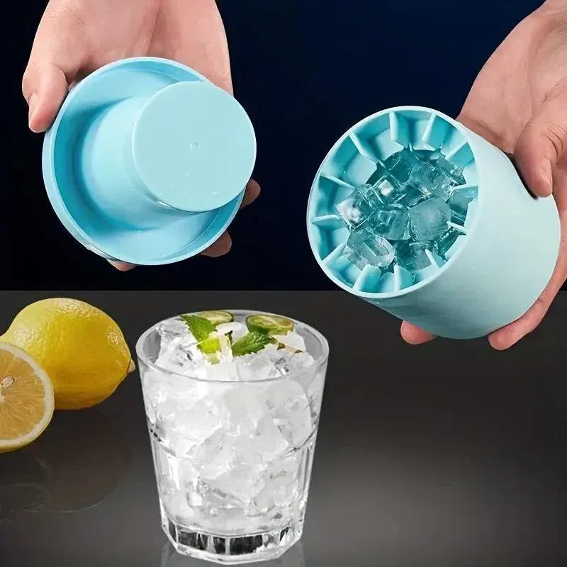 Silicone Ice Cube Tray Mould Ice Box Compartment Bucket for Easy Ice Making - Gray V528-ICE-GREY-123560