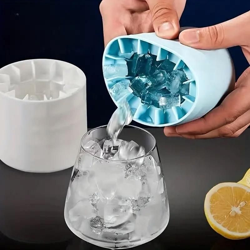 Silicone Ice Cube Tray Mould Ice Box Compartment Bucket for Easy Ice Making - Gray V528-ICE-GREY-123560