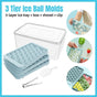 3 Layer Ice Cube Tray Mold Home Ice Compartment Press for Freezer Storage V528-ICE-TRAY-3-BLUE-679995