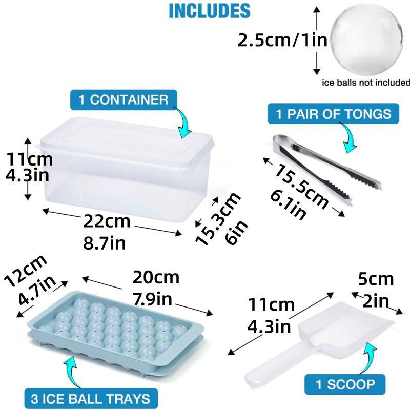 3 Layer Ice Cube Tray Mold Home Ice Compartment Press for Freezer Storage V528-ICE-TRAY-3-BLUE-679995