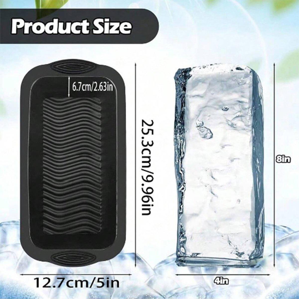 2PCS Reusable Silicone Ice Blocks Large Cube Tray for Drinks and Cocktails V528-ICE-TRAY-BLACK-2PCS-508019