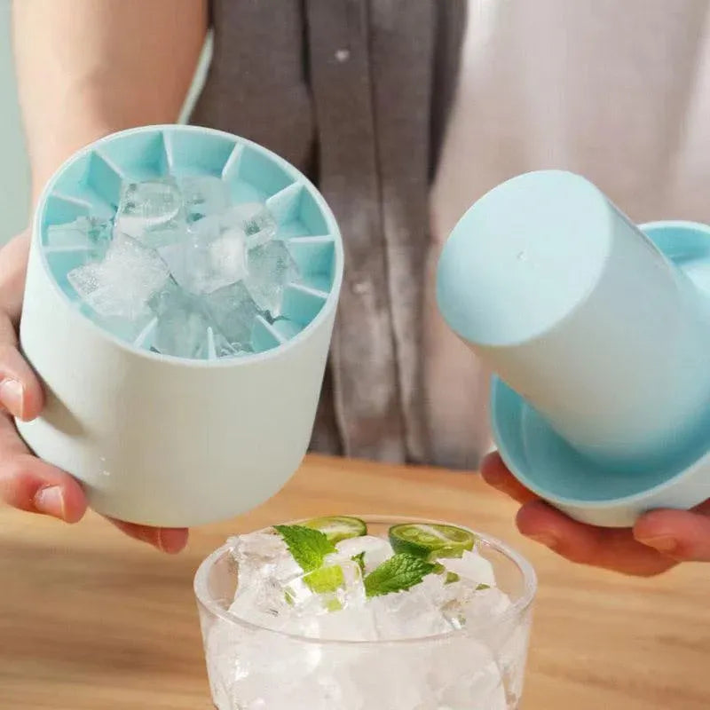 Silicone Ice Cube Tray Mould Ice Box Compartment Bucket for Easy Ice Making - Yellow V528-ICE-YELLOW-465055