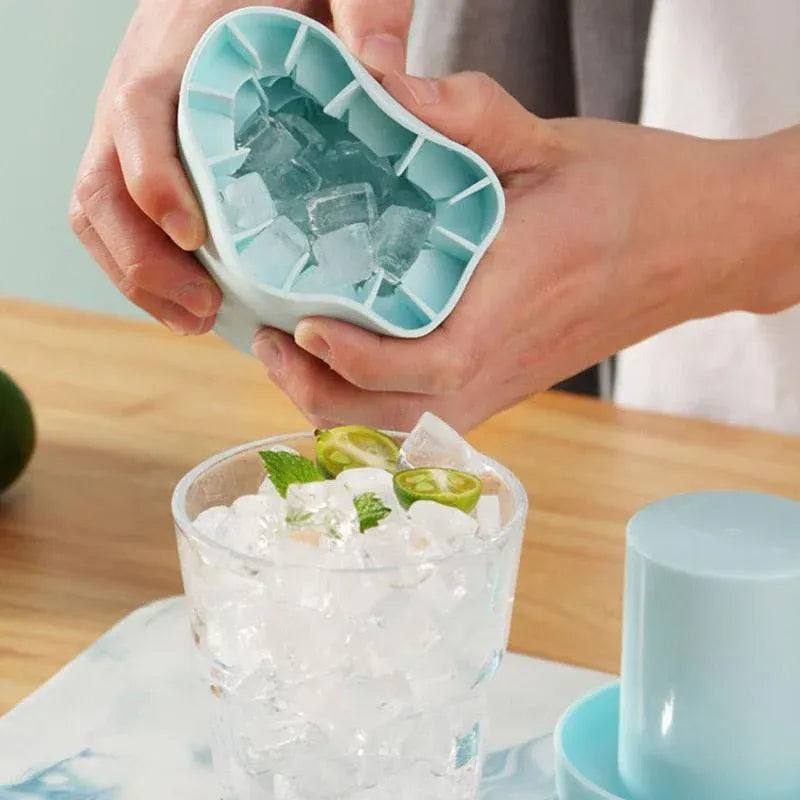 Silicone Ice Cube Tray Mould Ice Box Compartment Bucket for Easy Ice Making - Yellow V528-ICE-YELLOW-465055