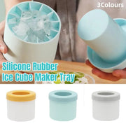 Silicone Ice Cube Tray Mould Ice Box Compartment Bucket for Easy Ice Making - Yellow V528-ICE-YELLOW-465055