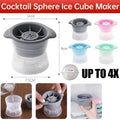 4PCS Whiskey Cocktail Sphere ICE Ball Mold Cube Maker Jelly Silicone Mould Set - Grey V528-ICEBALLMAKER-GREY-4PCS-230943