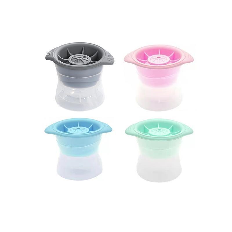 4PCS Whiskey Cocktail Sphere ICE Ball Mold Cube Maker Jelly Silicone Mould Set - Grey V528-ICEBALLMAKER-GREY-4PCS-230943