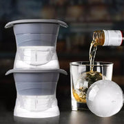 4PCS Whiskey Cocktail Sphere ICE Ball Mold Cube Maker Jelly Silicone Mould Set - Grey V528-ICEBALLMAKER-GREY-4PCS-230943