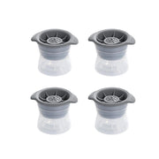 4PCS Whiskey Cocktail Sphere ICE Ball Mold Cube Maker Jelly Silicone Mould Set - Grey V528-ICEBALLMAKER-GREY-4PCS-230943