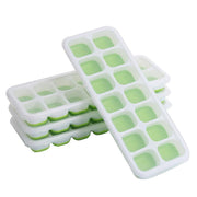 4Pcs Ice Cube Tray With Lid Easy Release Silicone Mould 14 Cubes Container Mold - Blue V528-ICECUBEMOLD-BLUE-4PCS-27811