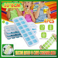 4Pcs Ice Cube Tray With Lid Easy Release Silicone Mould 14 Cubes Container Mold - Green V528-ICECUBEMOLD-GREEN-4PCS-97119