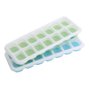 4Pcs Ice Cube Tray With Lid Easy Release Silicone Mould 14 Cubes Container Mold - Green V528-ICECUBEMOLD-GREEN-4PCS-97119