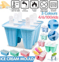 Silicone Ice Cream Mould Block Frozen Molds Icy Pole Jelly Popsicle - Pink-6Grid V528-ICEMOLD-6GRID-PINK-21945