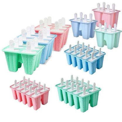 Silicone Ice Cream Mould Block Frozen Molds Icy Pole Jelly Popsicle - Pink-6Grid V528-ICEMOLD-6GRID-PINK-21945