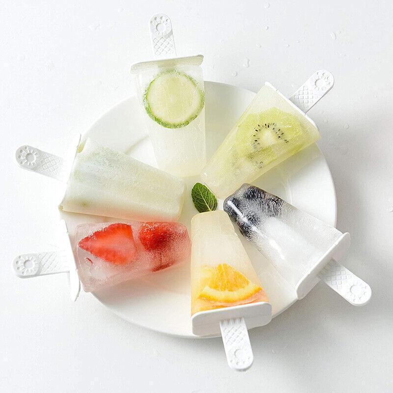 Silicone Ice Cream Mould Block Frozen Molds Icy Pole Jelly Popsicle - Pink-6Grid V528-ICEMOLD-6GRID-PINK-21945