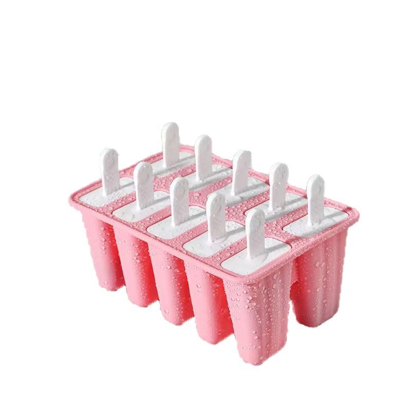 Silicone Ice Cream Mould Block Frozen Molds Icy Pole Jelly Popsicle - Pink-6Grid V528-ICEMOLD-6GRID-PINK-21945
