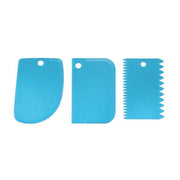 3Pcs Dough Cutter Icing Scraper Kitchen Tool Pastry Bowl Divider Bench Fondant - Blue V528-ICINGSCRAPER-BLUE-3PCS-711282