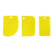 3Pcs Dough Cutter Icing Scraper Kitchen Tool Pastry Bowl Divider Bench Fondant - Yellow V528-ICINGSCRAPER-YELLOW-3PCS-169276