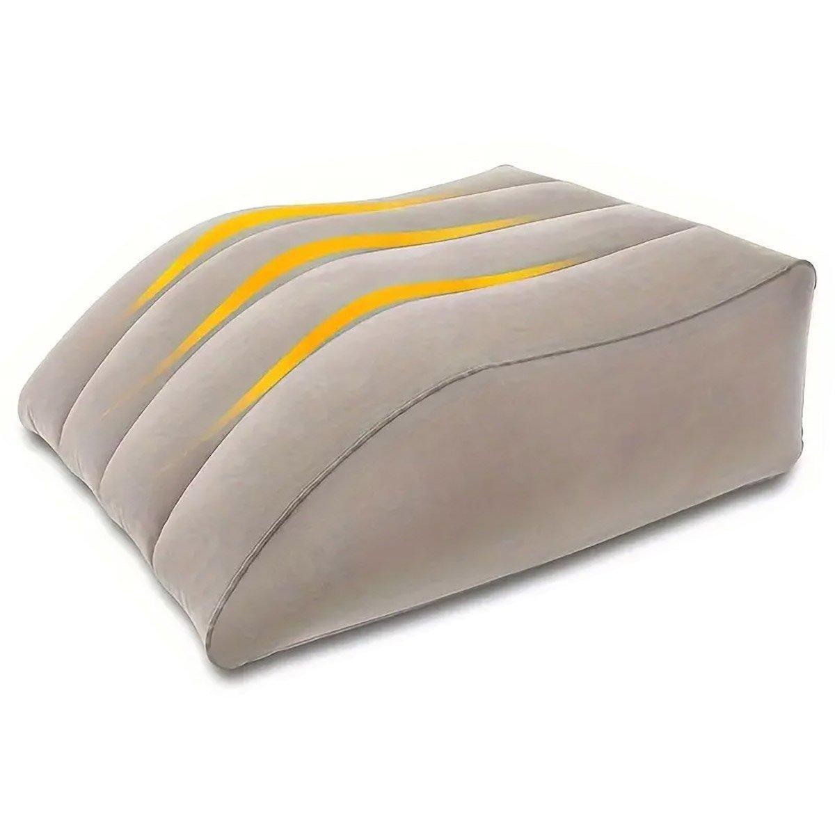 Inflatable PVC Leg Pillow Wedge Triangle Foot Cushion Flocking - Black V528-INFLATABLE-PILLOW-BLACK-672424