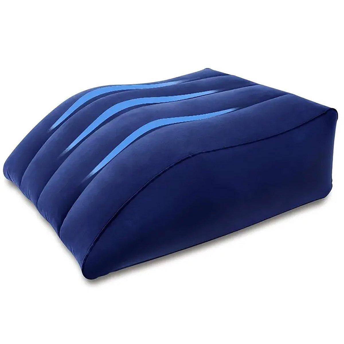 Inflatable PVC Leg Pillow Wedge Triangle Foot Cushion Flocking - Grey V528-INFLATABLE-PILLOW-GREY-512739